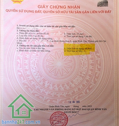 CHỈ NHỈNH 3 T.Ỷ – NHÀ MỚI 2 TẦNG – HẺM XE HƠI – SÁT MẶT TIỀN – LÊ VĂN QUỚI, GÒ XOÀI ~ 34M² (4 x 8,5) - SHR - HOÀN CÔNG ĐỦ